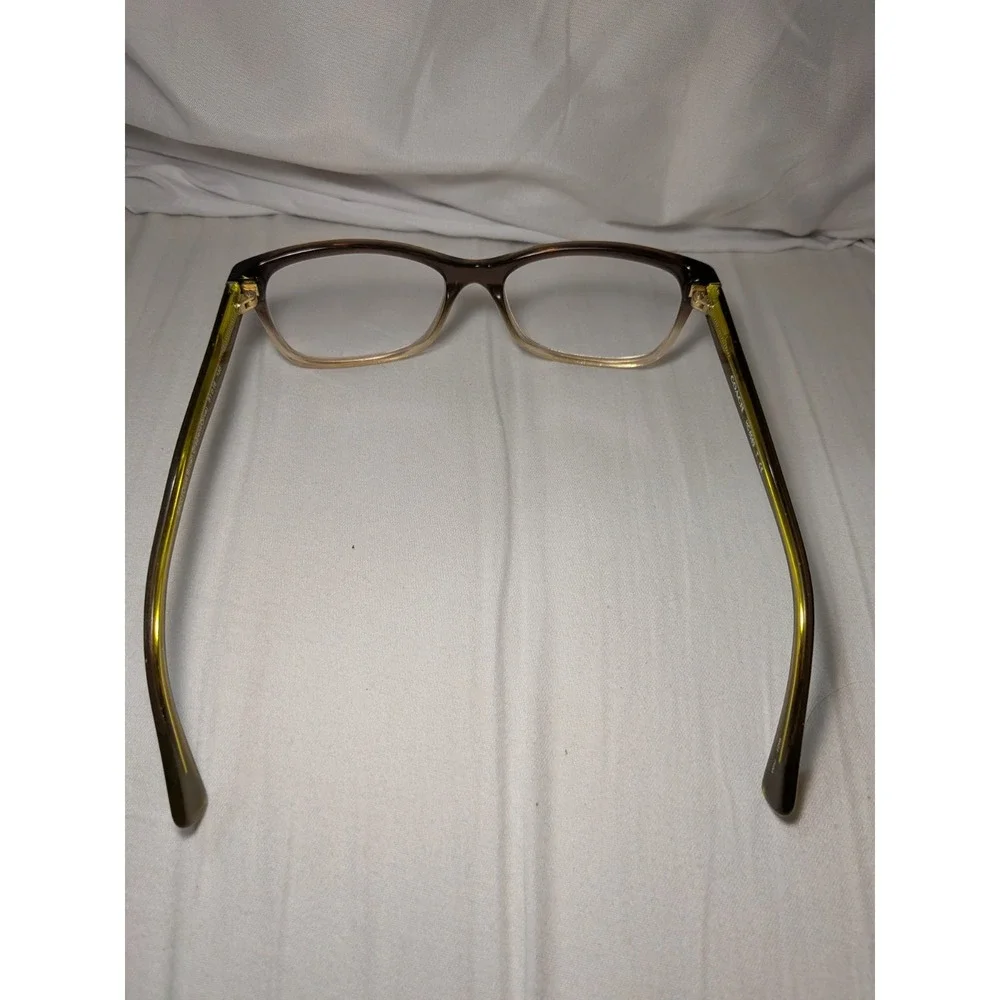 Coach Women's Eyeglasses HC6089 5400 Brown Green Clear Cat Eye 51-16-135